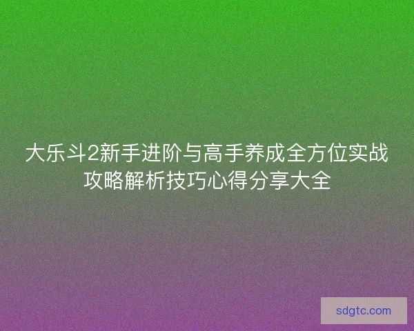 大乐斗2新手进阶与高手养成全方位实战攻略解析技巧心得分享大全