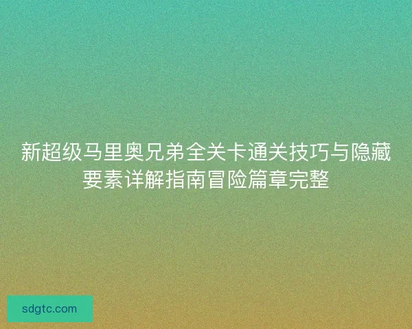新超级马里奥兄弟全关卡通关技巧与隐藏要素详解指南冒险篇章完整